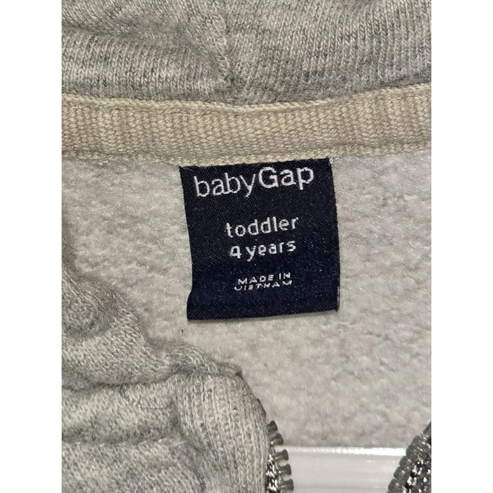 GAP Baby Toddler Gray Zip Hoodie 4T‎ GUC Classic Cozy Logo 🧸